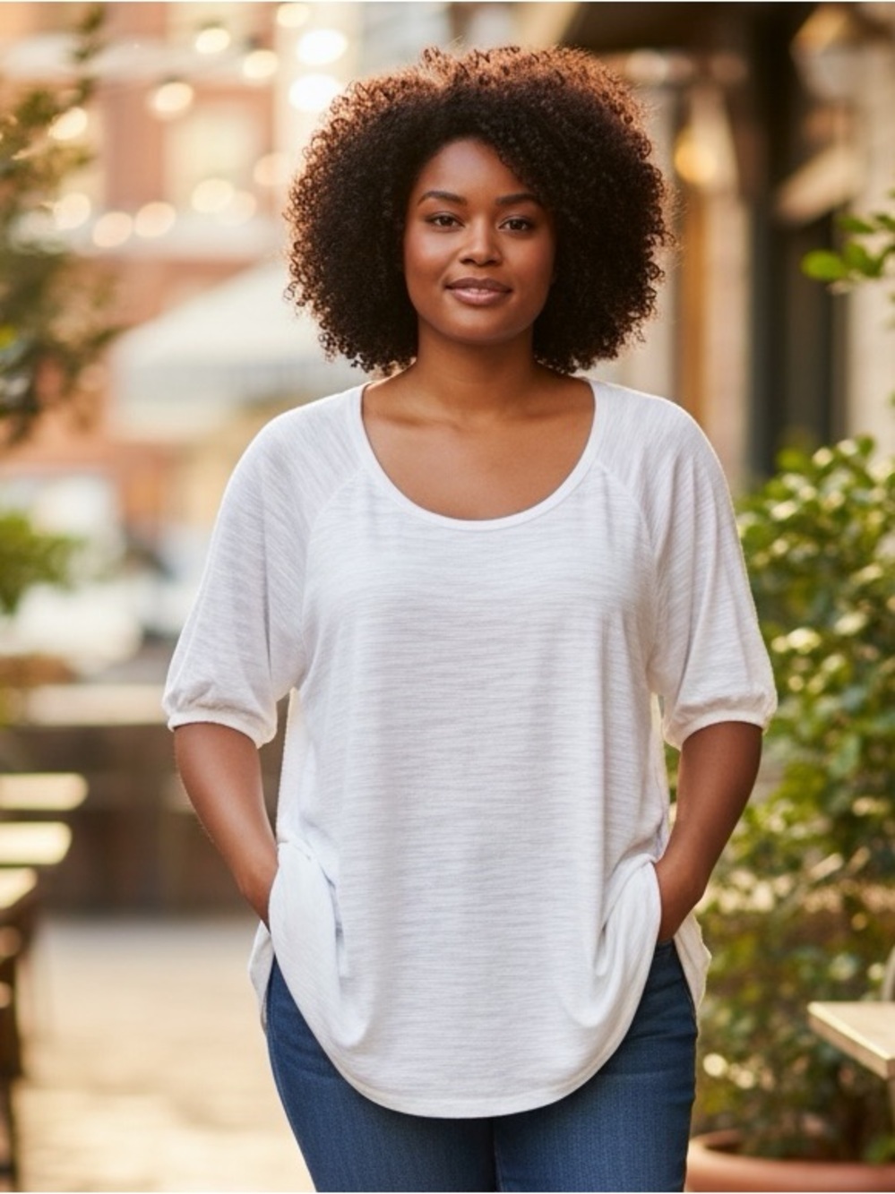 Jane and Delancey White Women's pullover Top L